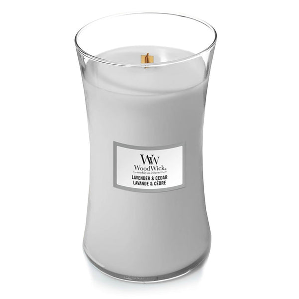 Woodwick Large Hourglass candle - Lavender & Cedar