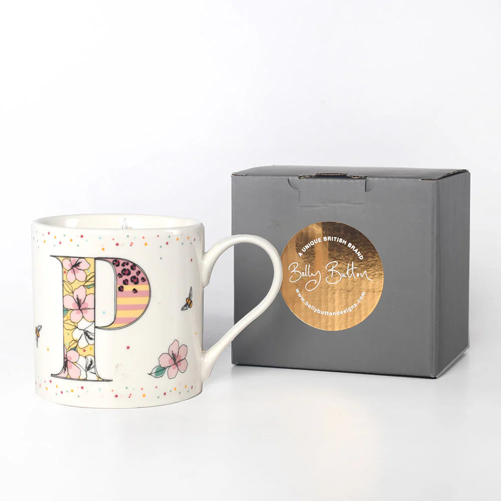 Belly Button Designs China Mug - Monogram Initial - P