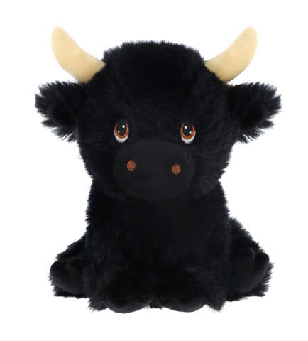 Keeleco - 18cm Shaggy Black Highland Cow