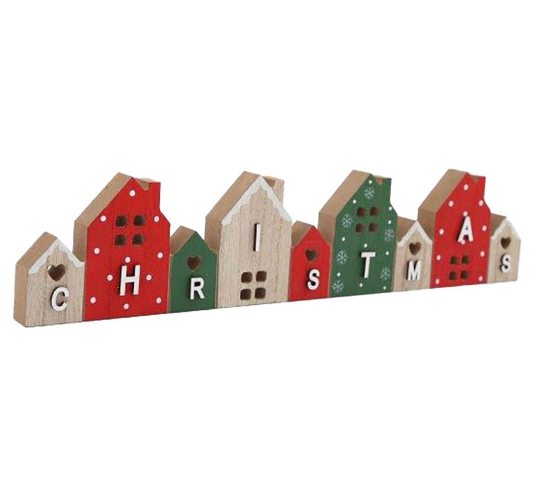 Wooden Houses Word Decoration