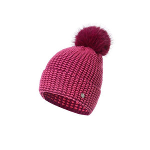 Zigzag Hat with Pom Pom – Plum