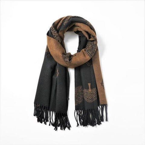 Scarves -  Reversible Tree Of Life Black / Tan