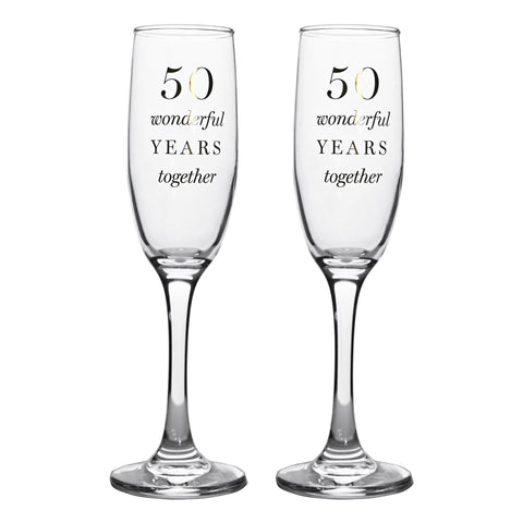 Amore - 50th Anniversary Champagne Flutes