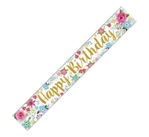 Simon Elvin - 9ft Floral Happy Birthday Banner