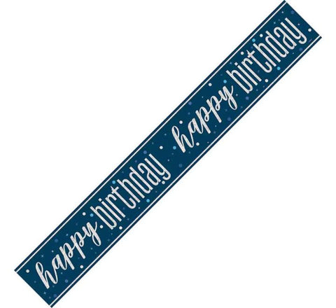 Unique - 9ft Navy Blue Happy Birthday Banner