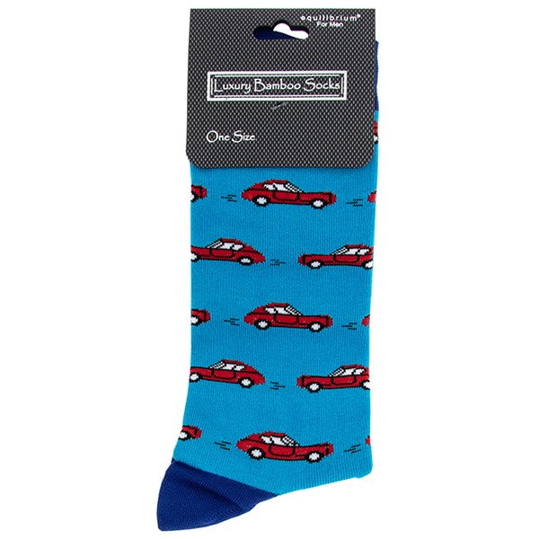 Men's Bamboo Socks Red Car