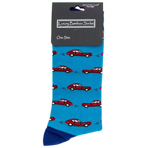 Men's Bamboo Socks Red Car