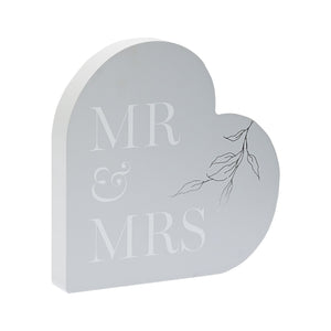 Amore - Heart Mantal Plaque - Mr And Mrs