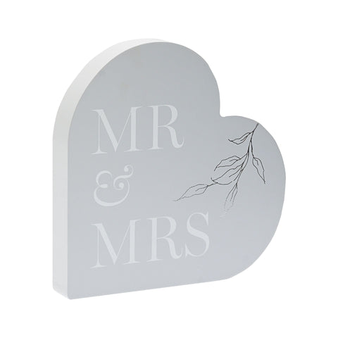 Amore - Heart Mantal Plaque - Mr And Mrs