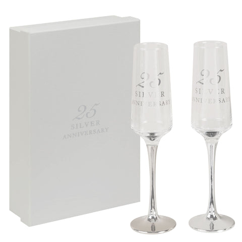 Amore - 25th Anniversary Champagne Flutes