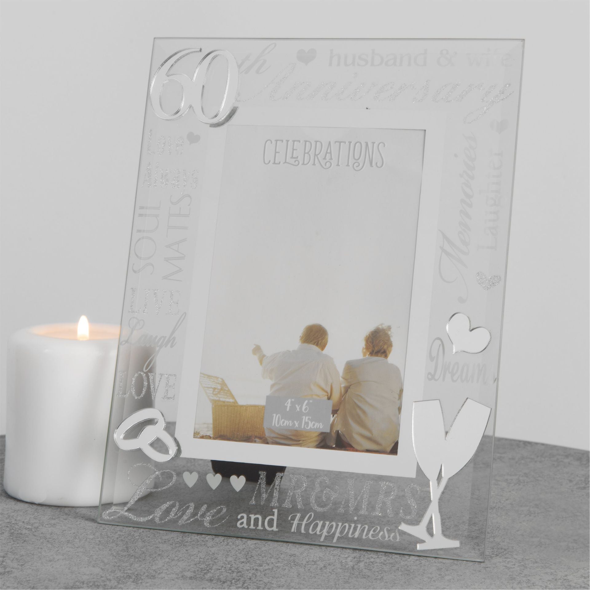 Mirror 3D Words Frame - 60th Anniversary