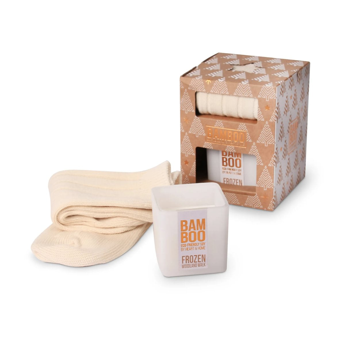 Bamboo - Small Candle & Sock Gift Set