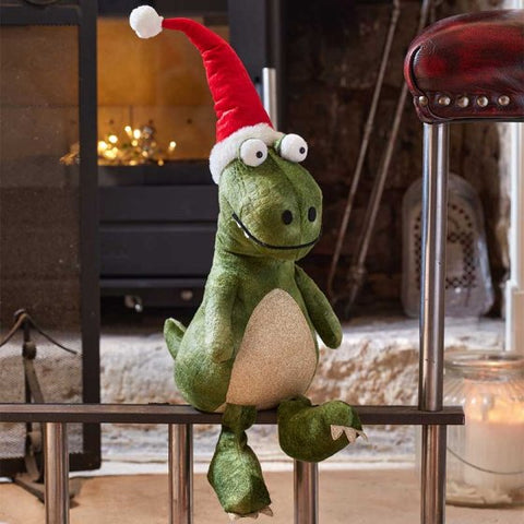 Green Festive Dino - Seated