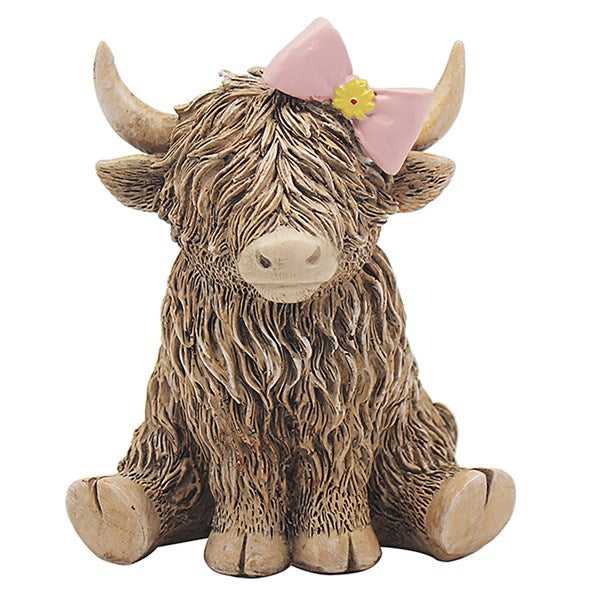 Happy Highland Cow - Pink Bow