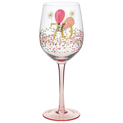 Female Age Wine Glass - 70th