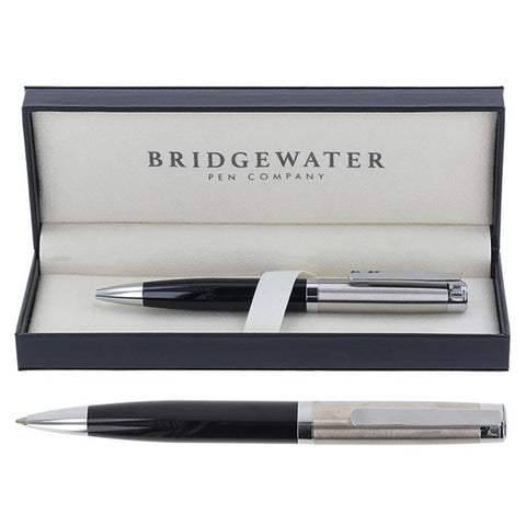 Bridgewater - Salisbury Two Tone Black And Brushed Chrome Ball Pen