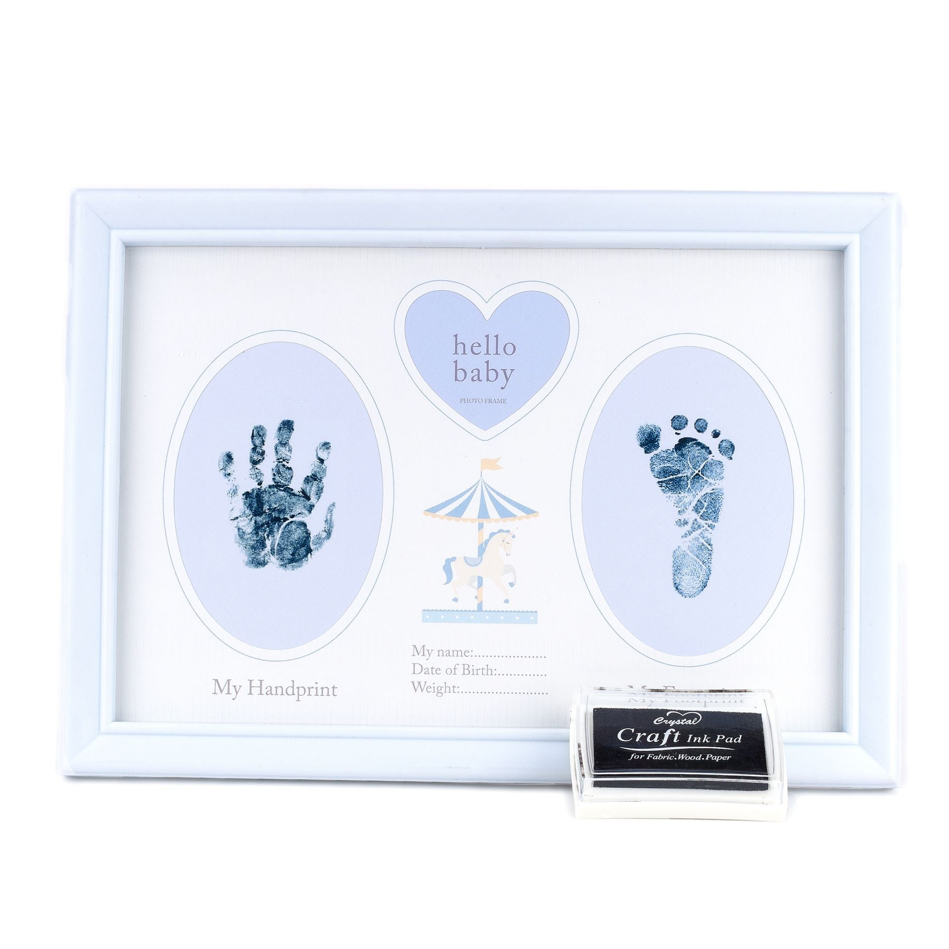 Hello Baby - Baby Boy Handprint Frame