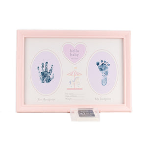 Hello Baby - Baby Girl Handprint Frame