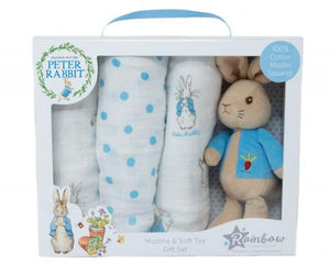 Peter Rabbit Soft Toy & Muslins Gift Set