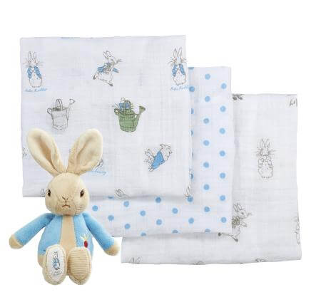 Peter Rabbit Soft Toy & Muslins Gift Set