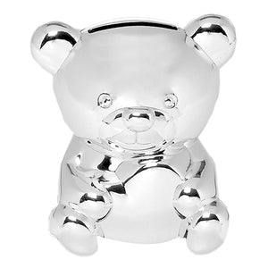 Teddy Silver Plated Money Box