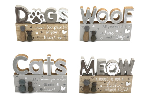 Wooden Mantle Plaque - Dogs leave Paw Prints