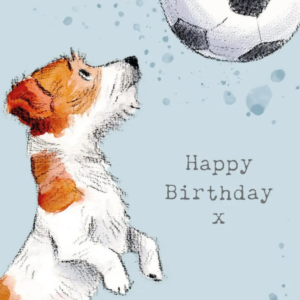 Cute Dog Birthday - Jack Russel With Football