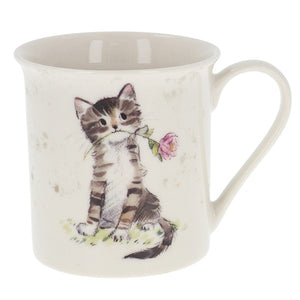 Pawsitively Purrrfect Tabby Rose Cat Mug