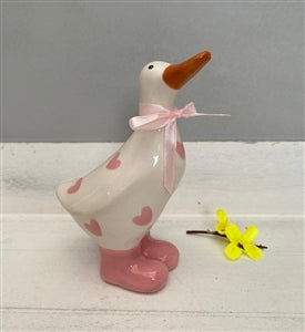 Medium Ceramic Polka Dot Ducks - Pink