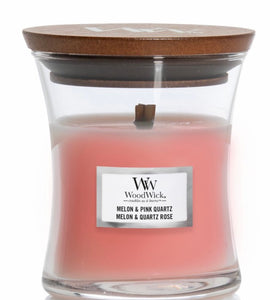 Woodwick Mini Hourglass candle - Melon & Pink Quartz