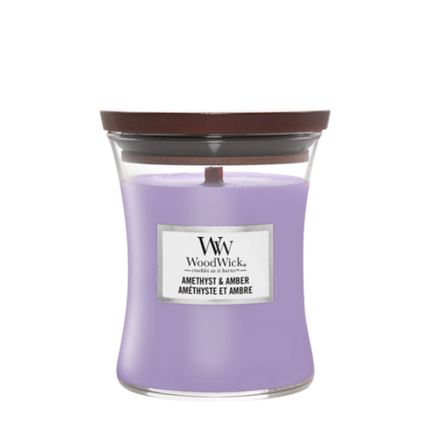 Woodwick Medium Hourglass candle - Amethyst and Amber