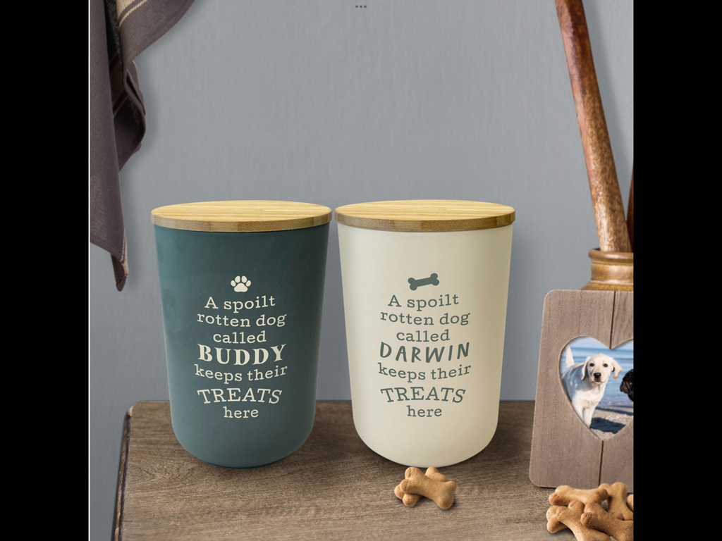 Grey dog hot sale treat jar