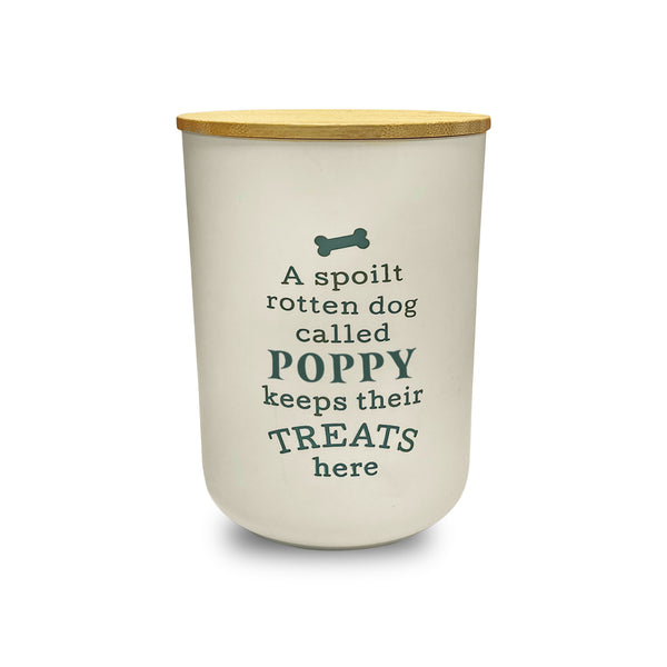 Dog Treat Jar White - Poppy