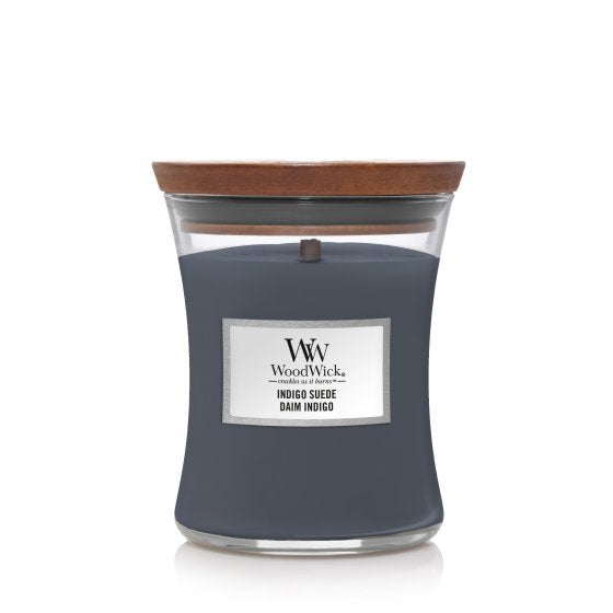 Woodwick Medium Hourglass candle - Indigo Suede