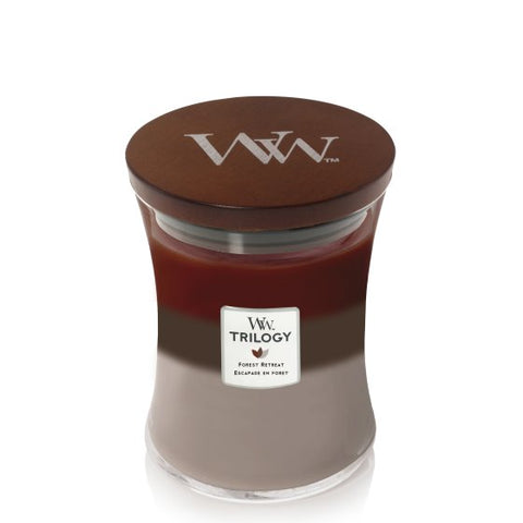 Woodwick Medium Hourglass candle - Trillogy - Forest Retreat