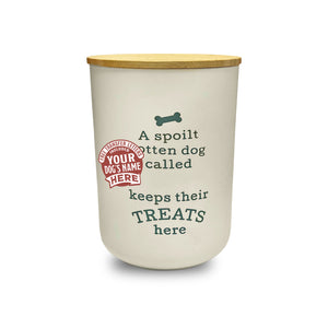 Dog Treat Jar White - Personalise Yourself