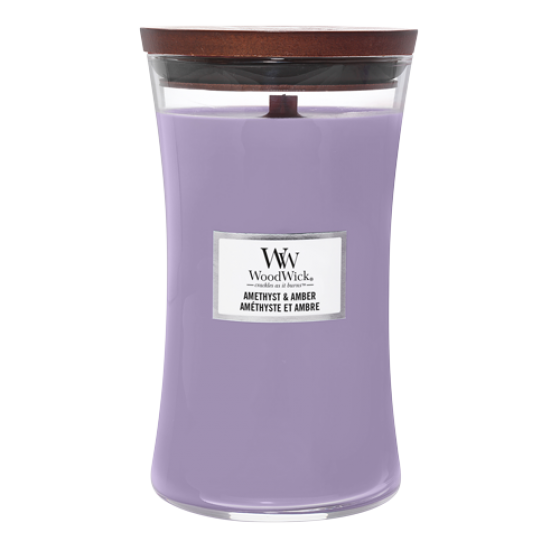 Woodwick Large Hourglass candle - Amethyst and Amber