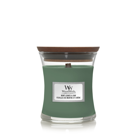 Woodwick Mini Hourglass candle - Mint Leaves and Oak