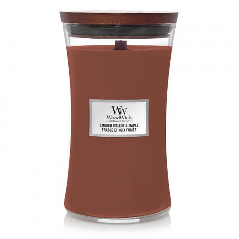 Woodwick Large Hourglass candle - Smoked Walnut & Maple