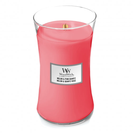 Woodwick Large Hourglass candle - Melon and Pink Quartz