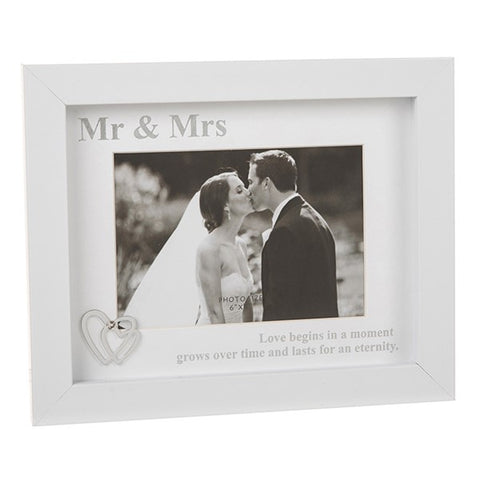 Modern White 6x4 Mr & Mrs Frame