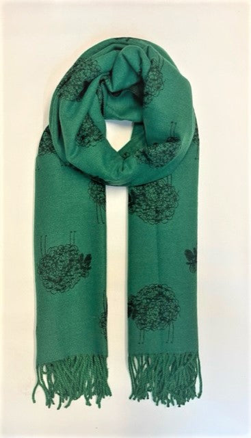 Scarves -  Reversible Sheep Green